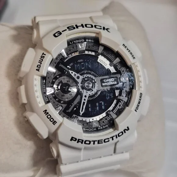 Casio G Shock White with Rose print on band